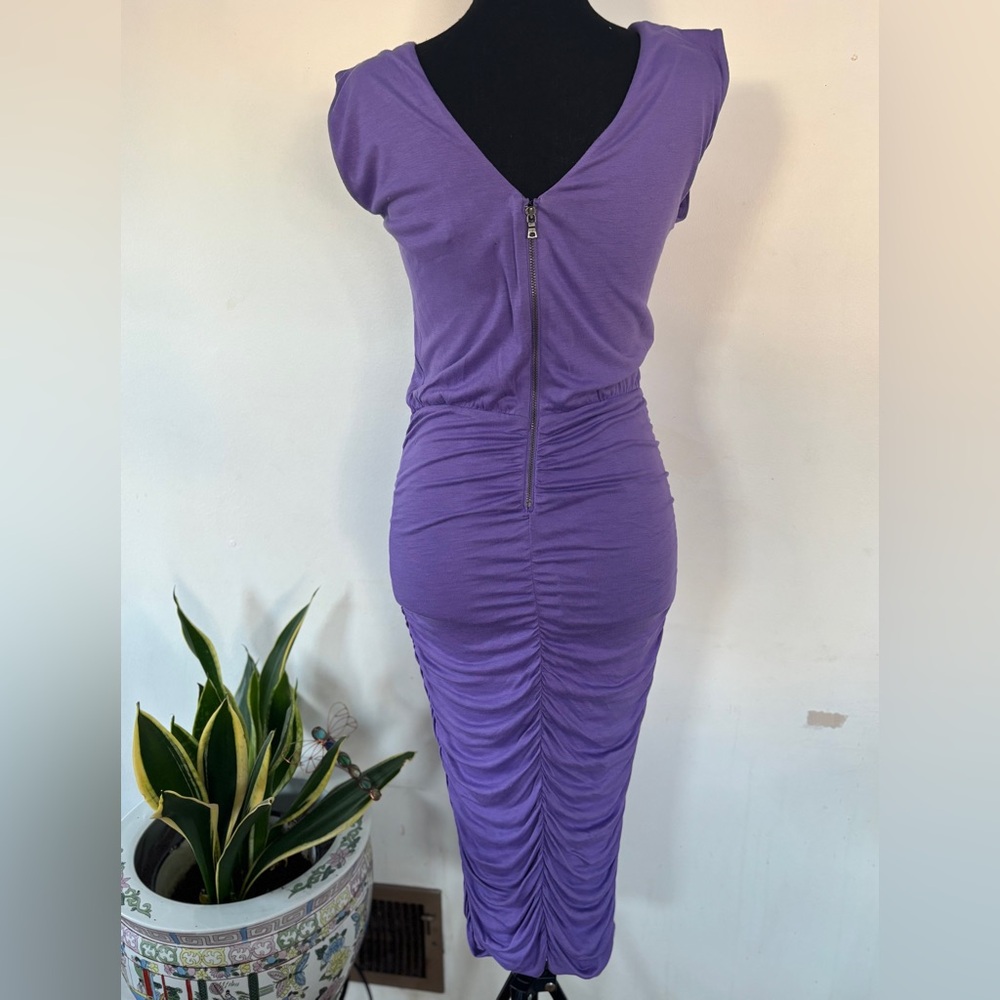 Alice + Olivia By Stacey Bendet ruched bodycon dress purple Party Wedding size S - Picture 4 of 6